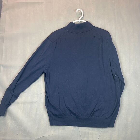 Brooks Brothers Sweater Men XL Navy Blue Quarter Zip Pullover Long Sleeve Casual - Picture 5 of 7